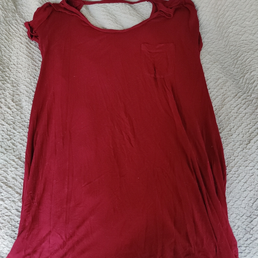 Burgendy shift dress